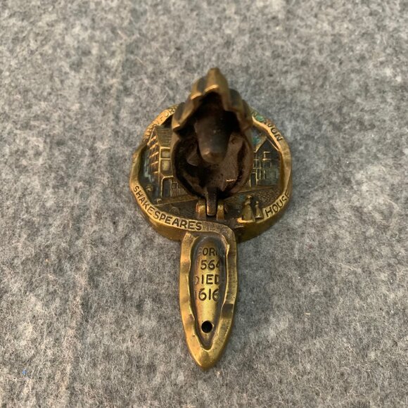 Vintage Stratford on Avon Shakespeare Solid Brass Door Knocker - Picture 2 of 5